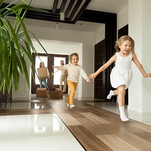 Children running through the house
